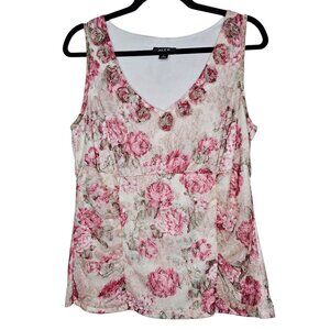 Vintage 90s Alyx Floral Lace Babydoll Tank Rosette Coquette Soft Girl Feminine